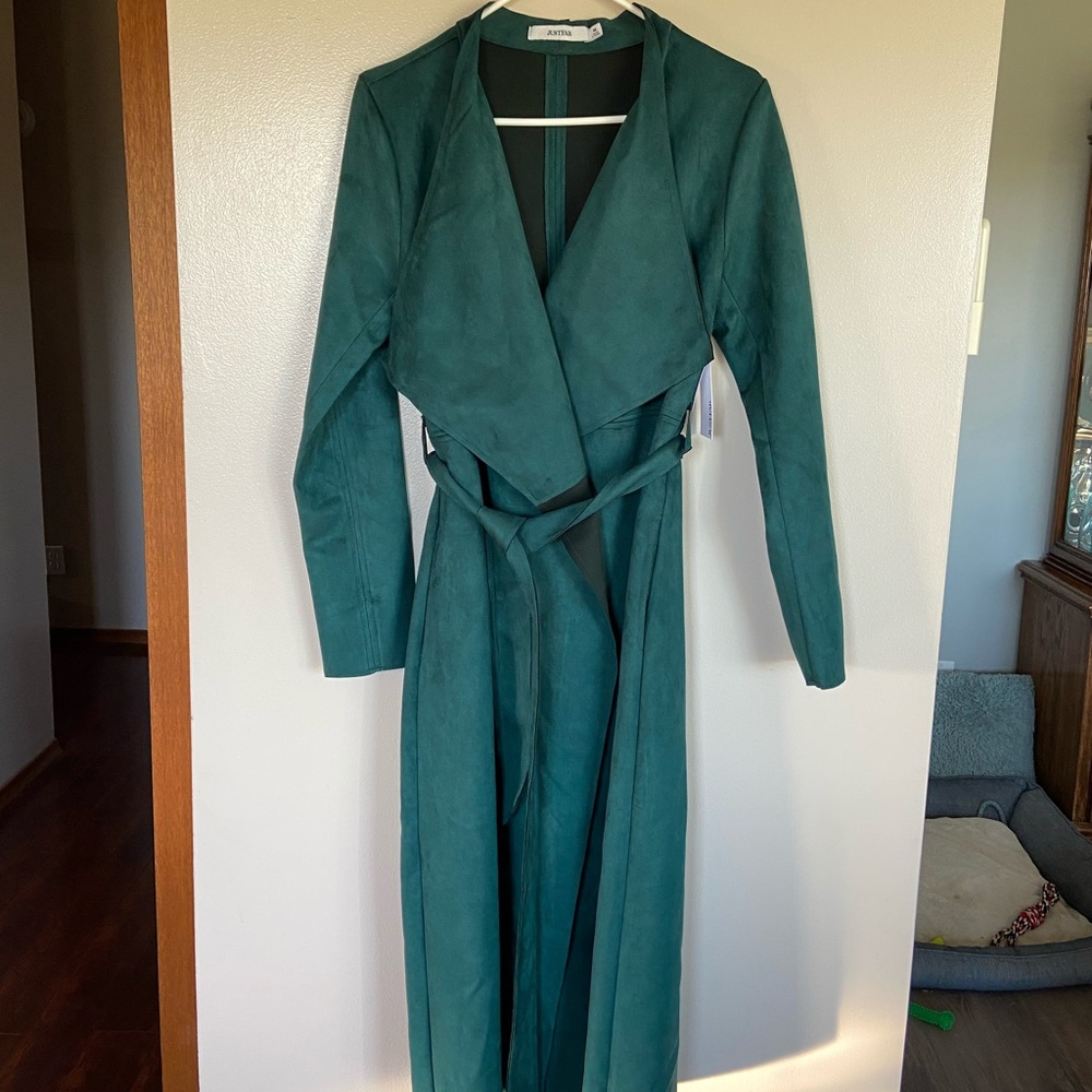 Emerald suede coat